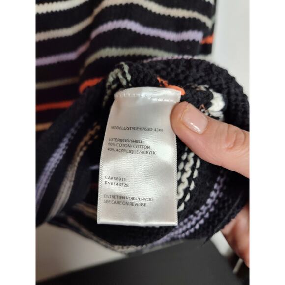 Y2K Tribal Striped Cropped Sweater size L - Picture 3 of 7